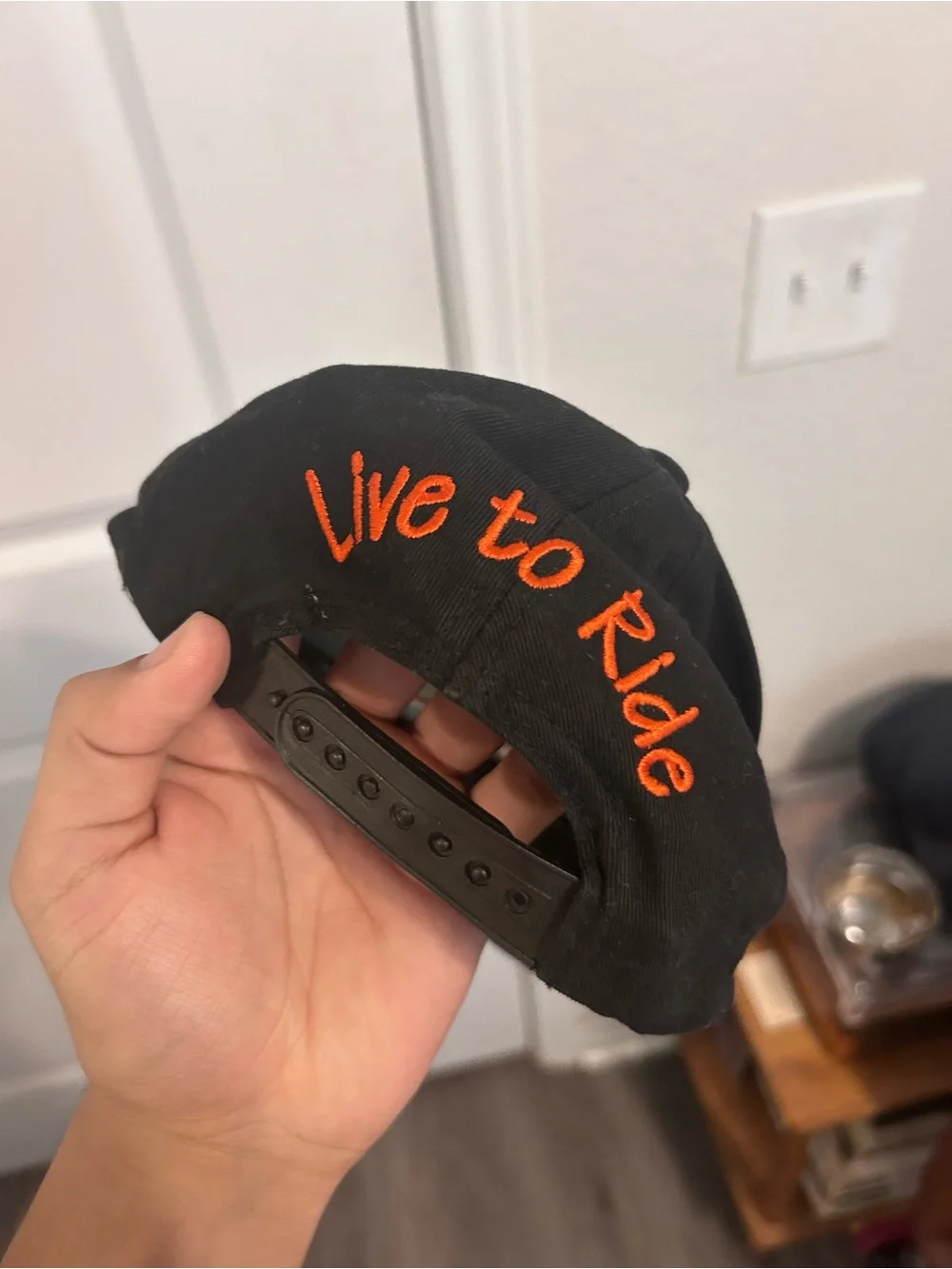 Toddler Harley Davidson adjustable hat Black Live To Ride Eagle Motorcycle Vntg